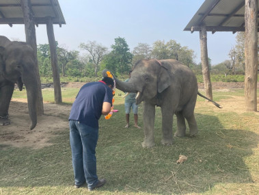 चार्टर जहाजमा कतार जान लागेका रूद्रकली र खगेन्द्रप्रसादलाई सौराहाबाट बिदा गरिँदै