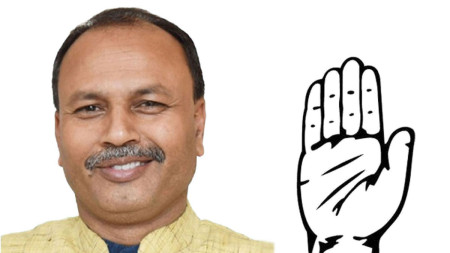 अध्यक्ष अनिल झा र चुनाव चिह्न।