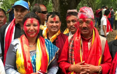 दक्षिणकाली नगरपालिकाको मेयर जितेका मोहन बस्नेत र उपमेयरमा विजयी बसन्ती तामाङ।
