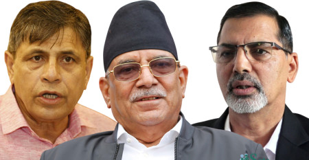 घनश्याम, प्रचण्ड र जनार्दन। फाइल तस्बिर।