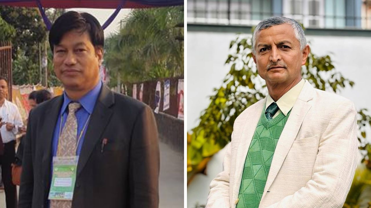 अध्यक्षका उम्मेदवार रमन श्रेष्ठ र विजयप्रसाद मिश्र।