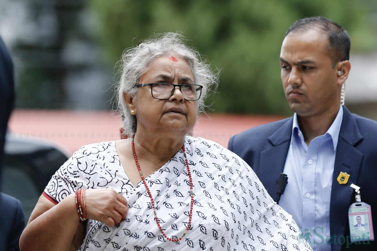 प्रधानमन्त्री सुशीला कार्की। तस्बिर: नवीनबाबु गुरूङ/सेतोपाटी