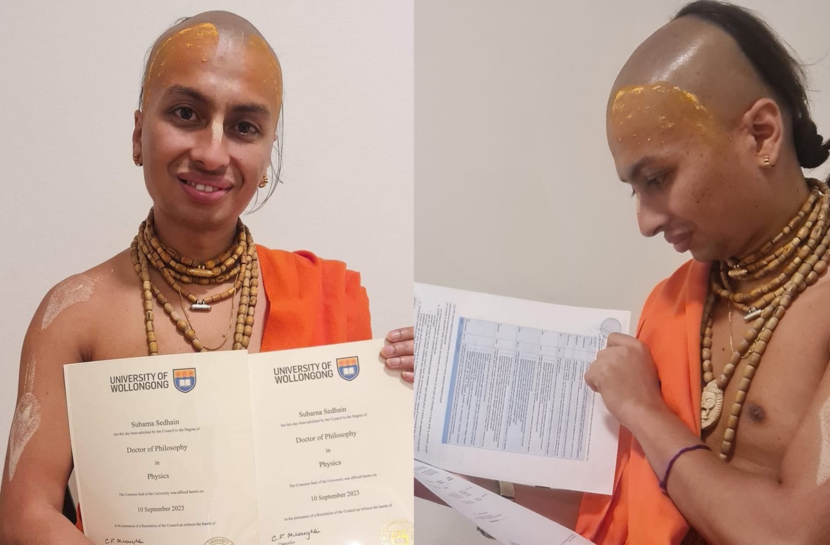 सुवर्ण सेढाईंले आफूले पिएचडी गरेको भन्दै सामाजिक सञ्जालमा राखेका फोटाहरू।