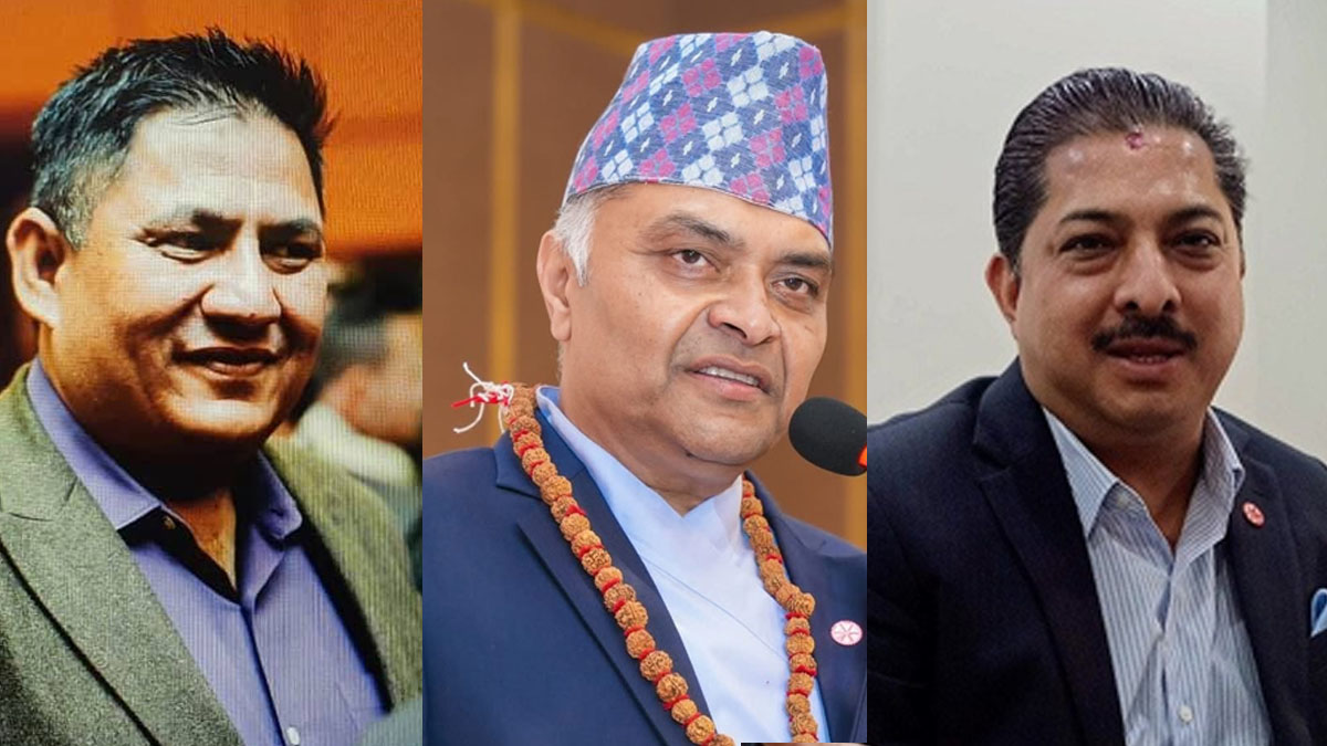 प्रबलजंग पाण्डे, राजेश अग्रवाल र अञ्जन श्रेष्ठ। फाइल तस्बिर।